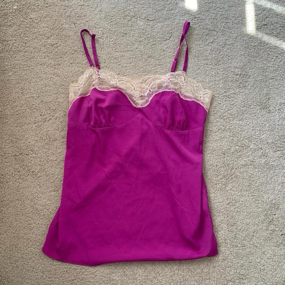 Magenta Lace Trim Camisole